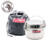 Load image into Gallery viewer, Zebra Stainless Steel 3 Pcs Pot &amp; Pan Set Portable Camping and Travel with Bag