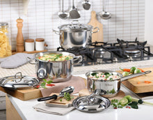 Load image into Gallery viewer, Zebra Stainless Steel 3 Pcs Pot &amp; Pan Set Portable Camping and Travel with Bag