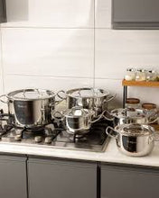 Load image into Gallery viewer, Zebra Stainless Steel 3 Pcs Pot &amp; Pan Set Portable Camping and Travel with Bag