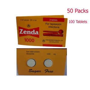 Zenda 1000 for Tapeworm Infections 50 tablets 1 Box