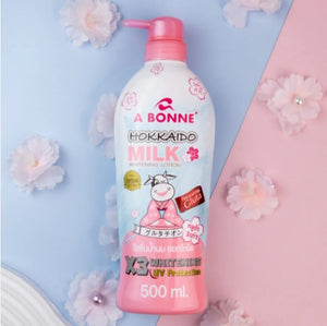 A Bonne Hokkaido Milk Body Lotion 500ml - Moisturizing & Whitening Formula 1 Pcs