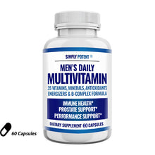 Load image into Gallery viewer, Multivitamin, minerals, herbs, and fruits. 35 capsules or 120 capsules. For men.