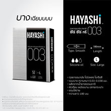 Load image into Gallery viewer, Condoms extra thin ! size 52 mm / Hayashi 003 , thin 0.03 mm. 1 box (10 pcs)