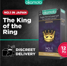 Load image into Gallery viewer, Okamoto Crown, ultra-thin condoms, suitable for sensitive skin, 52 mm, 1 box (10 pieces)
