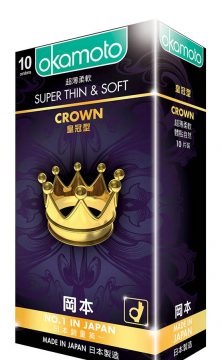 Okamoto Crown, ultra-thin condoms, suitable for sensitive skin, 52 mm, 1 box (10 pieces)