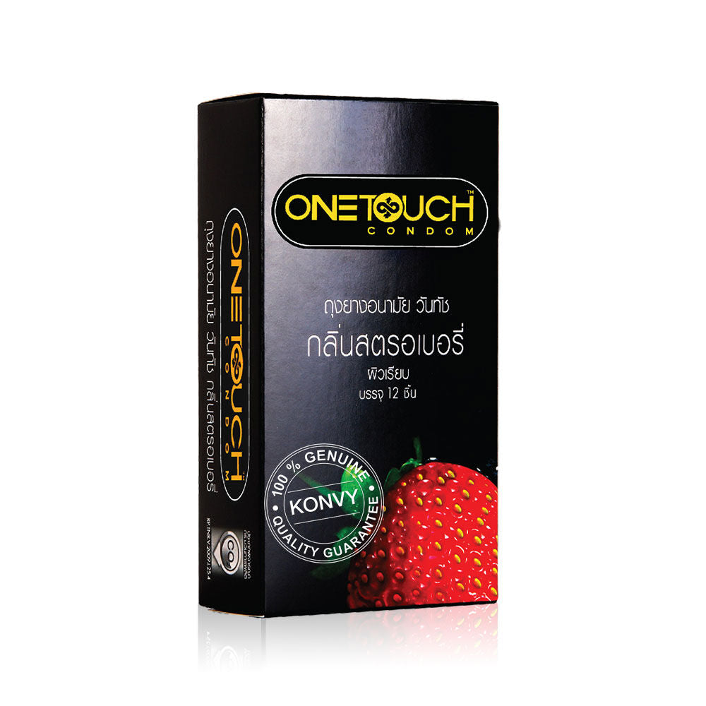 Onetouch Strawberry Condoms, One Touch Strawberry, 52 mm, 1 boxes, 12 condoms per box