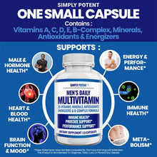 Load image into Gallery viewer, Multivitamin, minerals, herbs, and fruits. 35 capsules or 120 capsules. For men.