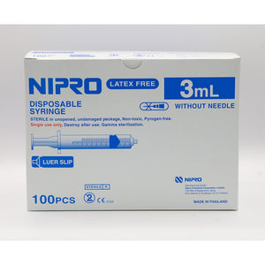 New Nipro Syringe 3 ml Nasal Syringe Latex Free1 Box 100 Pcs