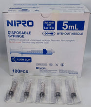 Load image into Gallery viewer, New Nipro Syringe 5 ml Nasal Syringe 5 cc Latex Free1 Box 100 Pcs