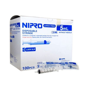 New Nipro Syringe 5 ml Nasal Syringe 5 cc Latex Free1 Box 100 Pcs