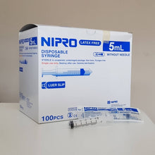 Load image into Gallery viewer, New Nipro Syringe 5 ml Nasal Syringe 5 cc Latex Free1 Box 100 Pcs