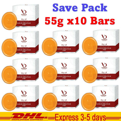 10x Vorda Gold Orange Soap Facial Cleansing Moisturizer Vitamin Radiant 55g