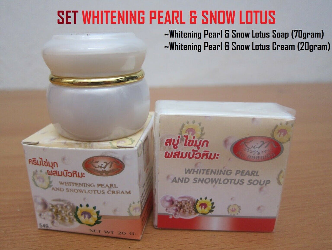 12x SnowLotus Whitening Face Pearl Cream + Soap Anti Wrinkle Pimple Dark Spot