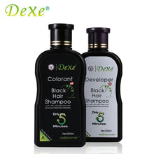 Load image into Gallery viewer, 200mlX2 Economic Set Dexe Black Hair Shampoo Only 5 Minutes Hair Color Hair Dye