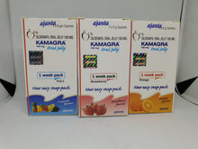 Load image into Gallery viewer, 3X Oral Jelly Fruit Strawberry Orange 1 Week 100 mg. 7 Sachets Low Price New Easy Snap Pack