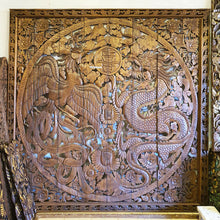 Load image into Gallery viewer, 240cm Large Wall Art Decor Wood Hand Carved Dragon &amp; Phoenix Panel Home Devider