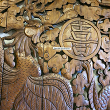 Load image into Gallery viewer, 240cm Large Wall Art Decor Wood Hand Carved Dragon &amp; Phoenix Panel Home Devider