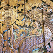 Load image into Gallery viewer, 240cm Large Wall Art Decor Wood Hand Carved Dragon &amp; Phoenix Panel Home Devider