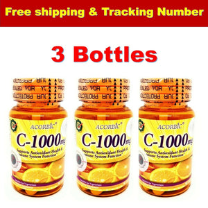 3 Bottle ACORBIC Vitamin C 1000 mg Mineral Antioxidant Immune Health Vegetarian