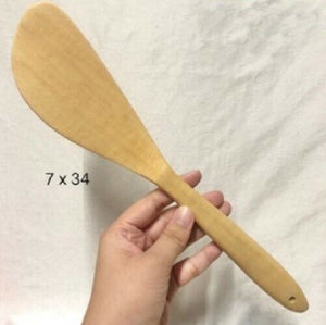 3 Pcs Wooden Spatula Cooking Long Handle Shovel Kitchen Turner Utensil Spreader