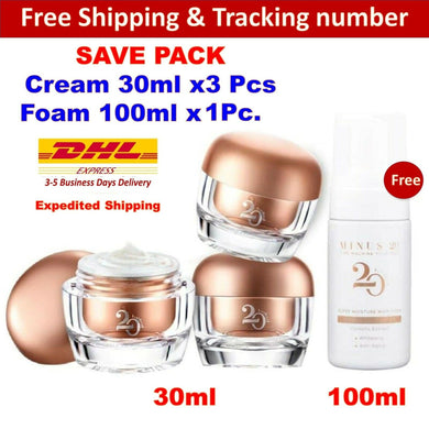 3x Minus20 Pink Gold 24K Extract Anti-Aging Wrinkle and Super Moisture Whip Foam