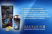 Load image into Gallery viewer, GLUTAX 5GS MICRO 5,000 MG WHITENING EDIBLE GLUTATHIONE GLUTA PILLS 60 SOFTGEL