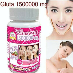 6 Pcs GLUTA SUPREME WHITE 150000MG SUPER WHITENING GLUTATHIONE ANTI-AGING 180 caps