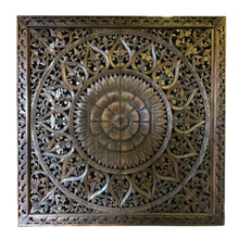 Load image into Gallery viewer, 71in Wooden Hand Carved Wall Art Decorative Thai Anitique Style Headborad Panels
