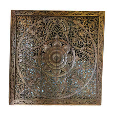 Load image into Gallery viewer, 71in Wooden Hand Carved Wall Art Decorative Thai Anitique Style Headborad Panels