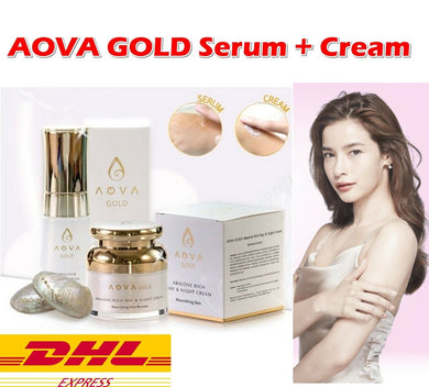 AOVA GOLD Serum & Cream Collagen Abalone Brighten Skin Reduce Dark Spots Wrinkle