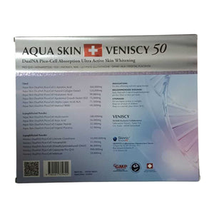 10 Box AQUA SKIN + VENISCY 50 (SWISS) DUALNA PICO-CELL ABSORPTION ULTRA ACTIVE SKIN WHITENING GLUTATHIONE