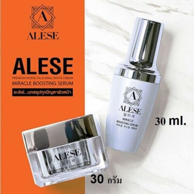 SET 30g Alese Premium Horse Oil Snail White Cream & Miracle Boosthing Serum