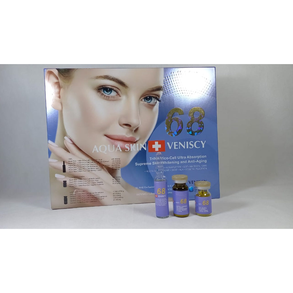 Aqua Skin Veniscy 68 Glutathione Skin Whitening Injection 1 Box