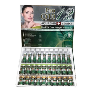 Aqua Skin Veniscy Pro Q10 12 + Collagen Platinum Forte Vit C Biocell Skin Rejuvenation Whitening Anti Aging 2 Box