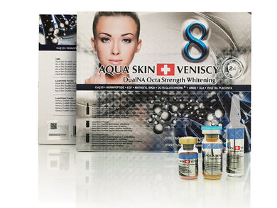 AQUASKIN + VENISCY 8 DUALNA OCTA STRENGTH WHITENING (SWISS) WHITE GLUTATHIONE SKIN