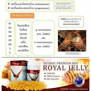 Ausway Premium Royal Jelly 1600mg. 365 Tab Supplements and Skin Health Certified