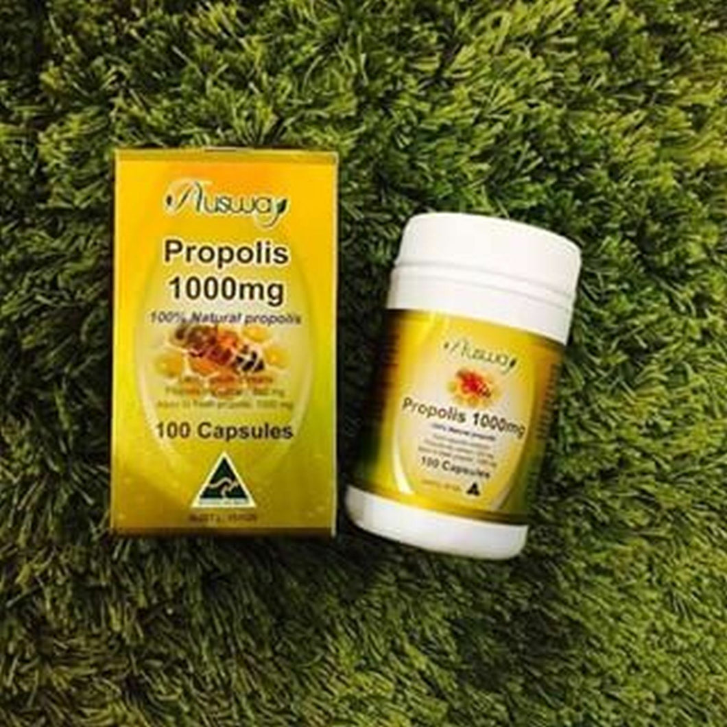 Ausway Propolis 1000mg Honeycomb Supplements 100 Capsules King Royal Reduse Acne