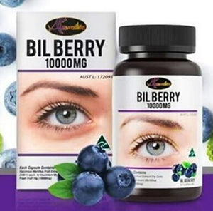 Auswelllife BILBERRY 10000mg 60 Capsules Eyes Vision Health Supplements