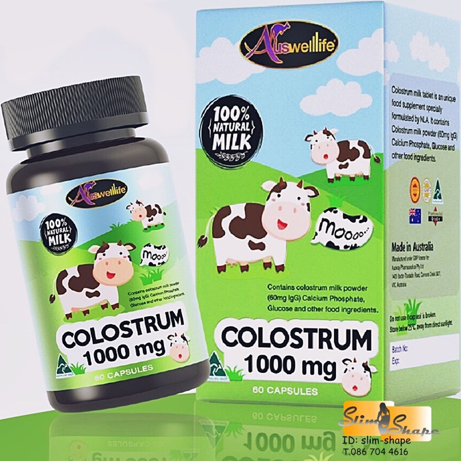 Auswelllife Colostrum Tablets 1000 mg High Calcium increase Height