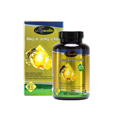 Auswelllife Royal Jelly 2180mg High Concentration Premium Natural Bee Milk 60 Capsule