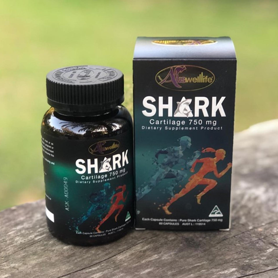 Auswelllife Shark Cartilage 750 mg. Supplement Premium Nourishing joint 60 cap