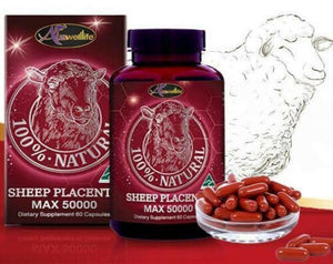 Auswelllife Sheep Placenta Max 50000 mg Anti-oxidant, Premature Aging 60 tablets