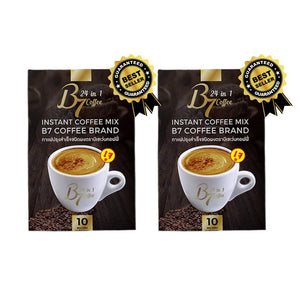 10X B7 Coffee Sugar Free 24 in 1 Vitamins Herb L-Carnitine Soy Collagen Ginkgo