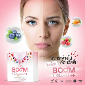 10 X New BOOM Collagen Tri-Di Peptide Anti-Aging Bright Beautiful Skin 14 Sachet