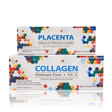 New COLLAGEN Forte Platinium (Swiss) x Placenta Extracts Bio Cell (Swiss) 2 Box
