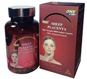 Biosis Sheep Placenta Supplements High Strength 38000mg Anti Aging 100 Softgel