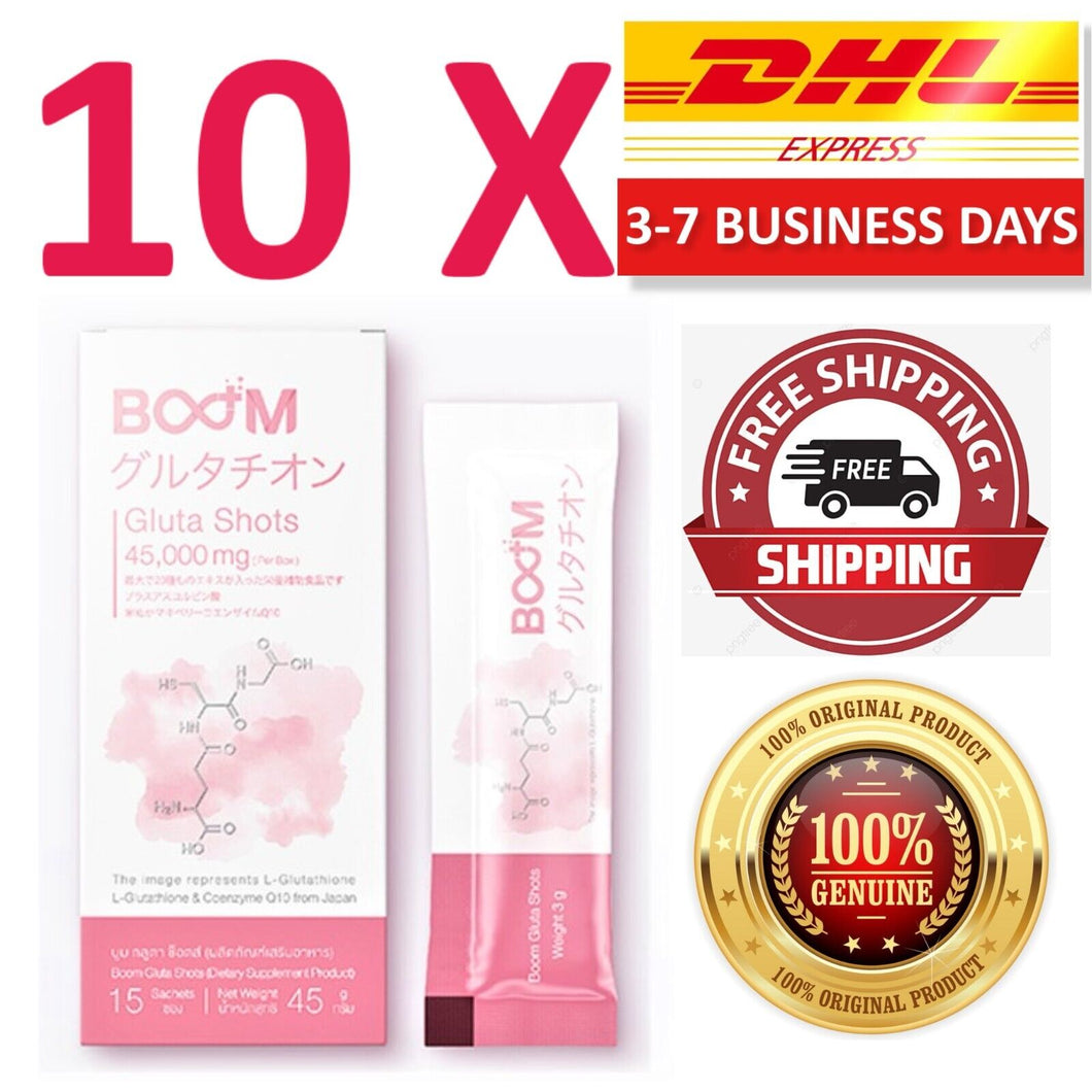 10 X Boom Gluta Shots Instant Powder Absorbed Anti-Oxidant Booster Radiant