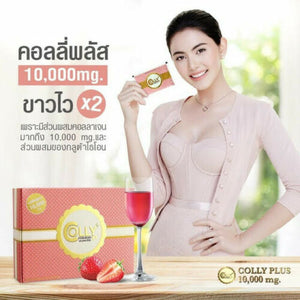 Colly Pink Plus Collagen 10000 mg Strawberry Flavor Supplement Drink Brightening