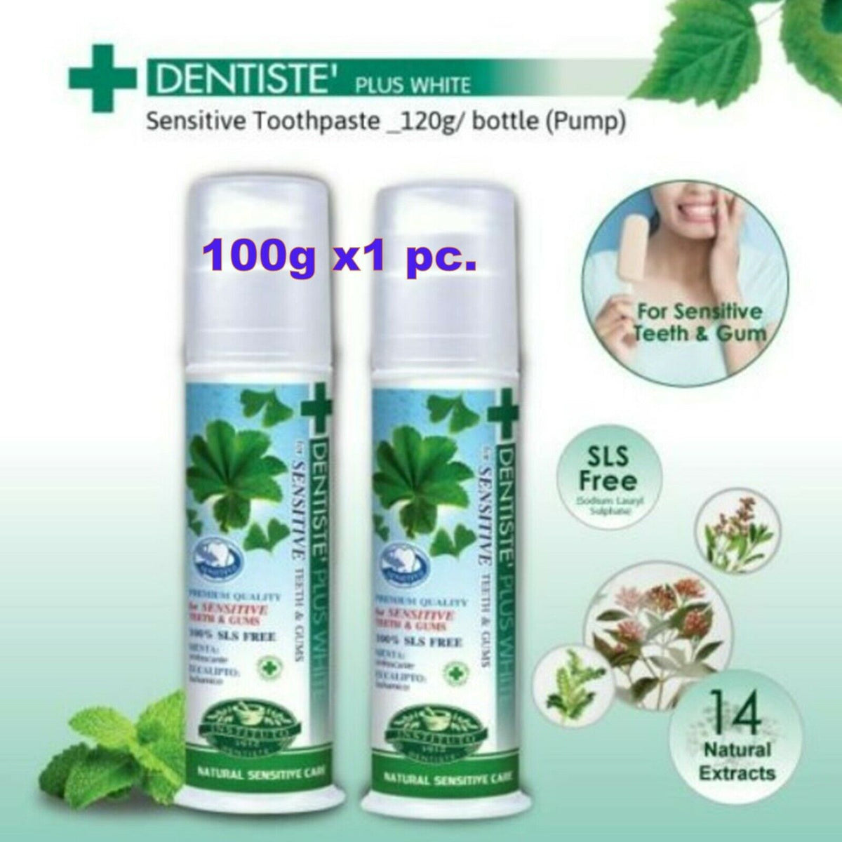 Dentiste’ Sensitive Toothpaste Teeth White Pump Reduce Tooth Oral Prob ...
