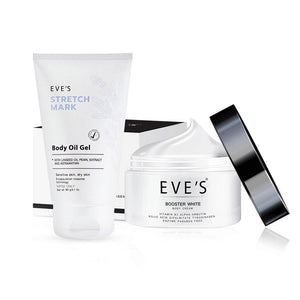 EVE'S Booster White Body Cream Reduce Scars 100ml +Body Oil Gel Stretch Mark 90g